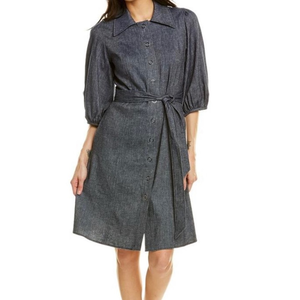 NWT Elie Tahari Rumer Linen-Blend Shirtdress size 12